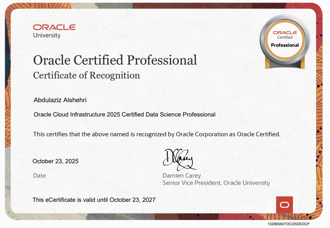 OCI Data Science Professional